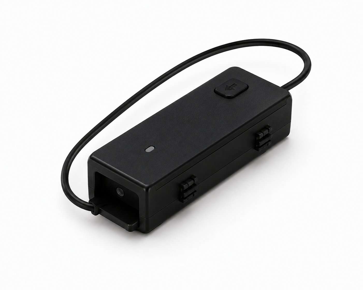 Free Clicker pedal sensor — slim matte black module with cable